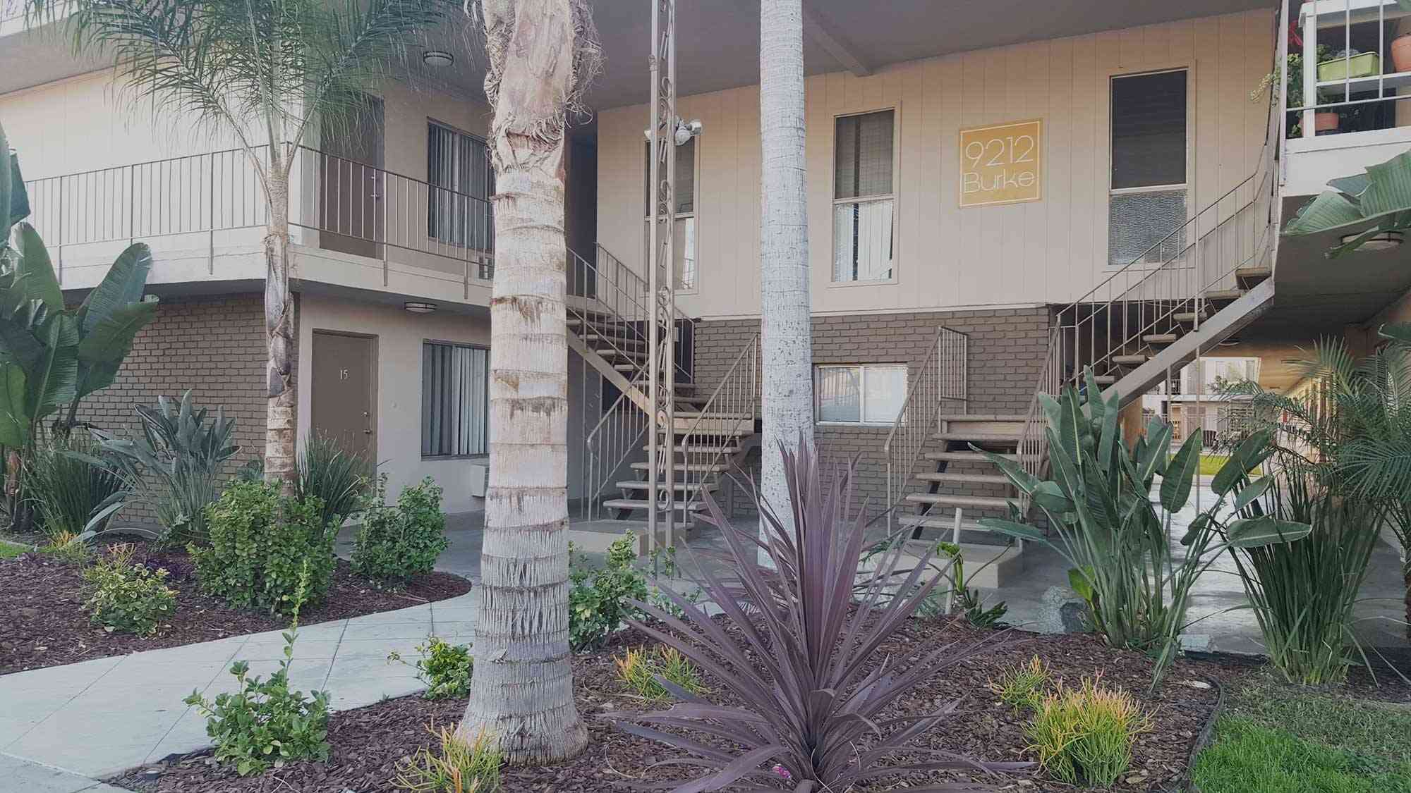 exterior walkway and multi level resident stairs
